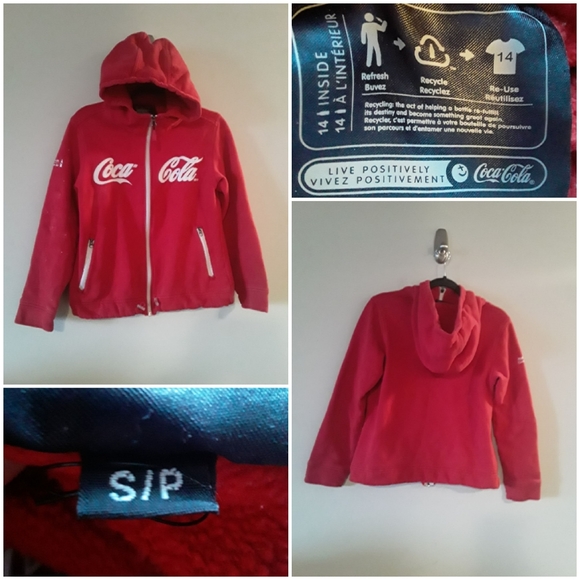 Coca-Cola Unisex Zip-up Hoody Sweatshirt - Picture 1 of 13